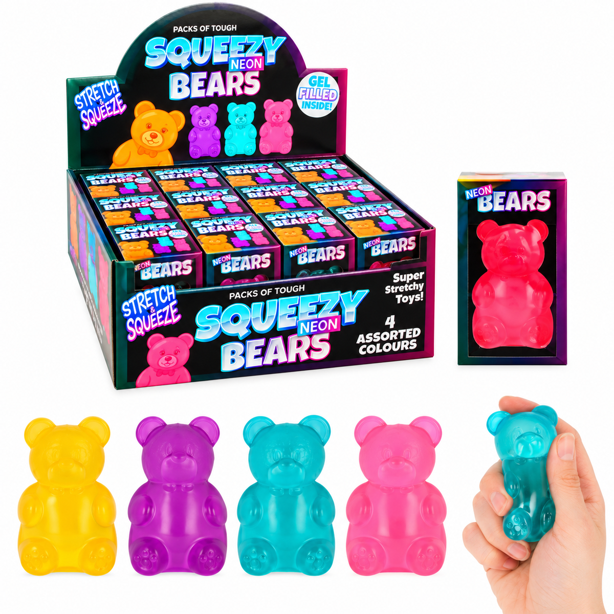 Squeezy Neon Gel Filled Gummy Bears