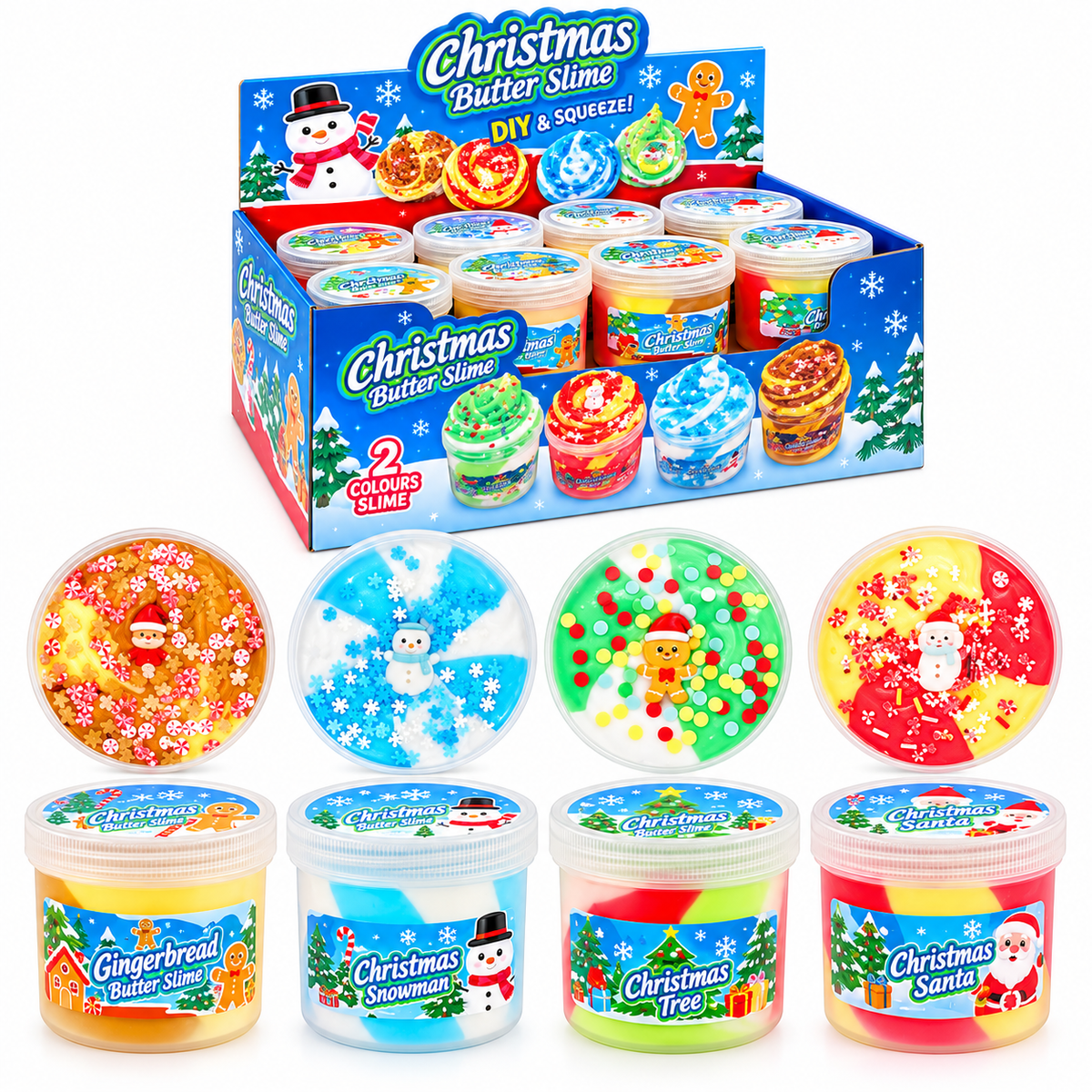 Christmas Butter Slime – Festive Mix & Swirl – Choose Your Design