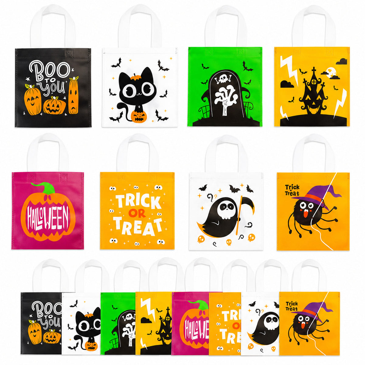 Halloween Trick or Treat Bags - 8 Pack