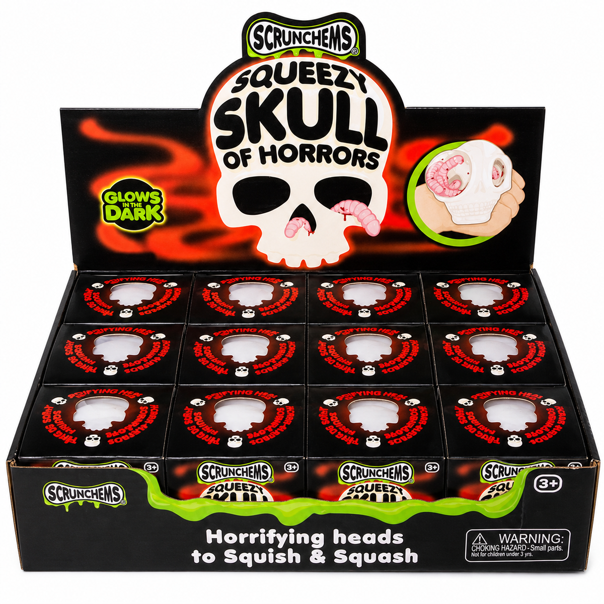 Scrunchems Squeezy Skull of Horrors – Glow in the Dark