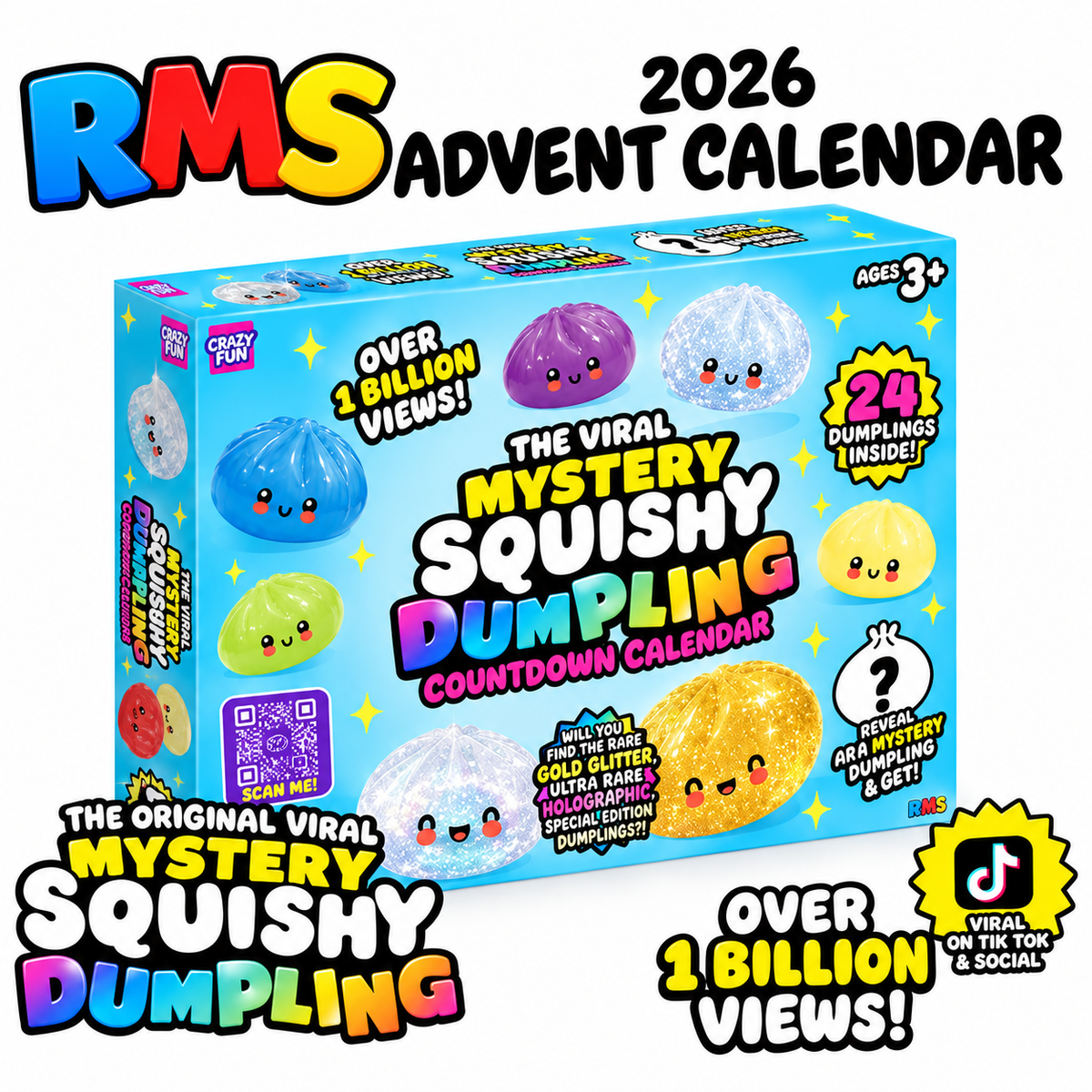RMS Mystery Squishy Dumpling Advent Calendar 2026 – 24 Days