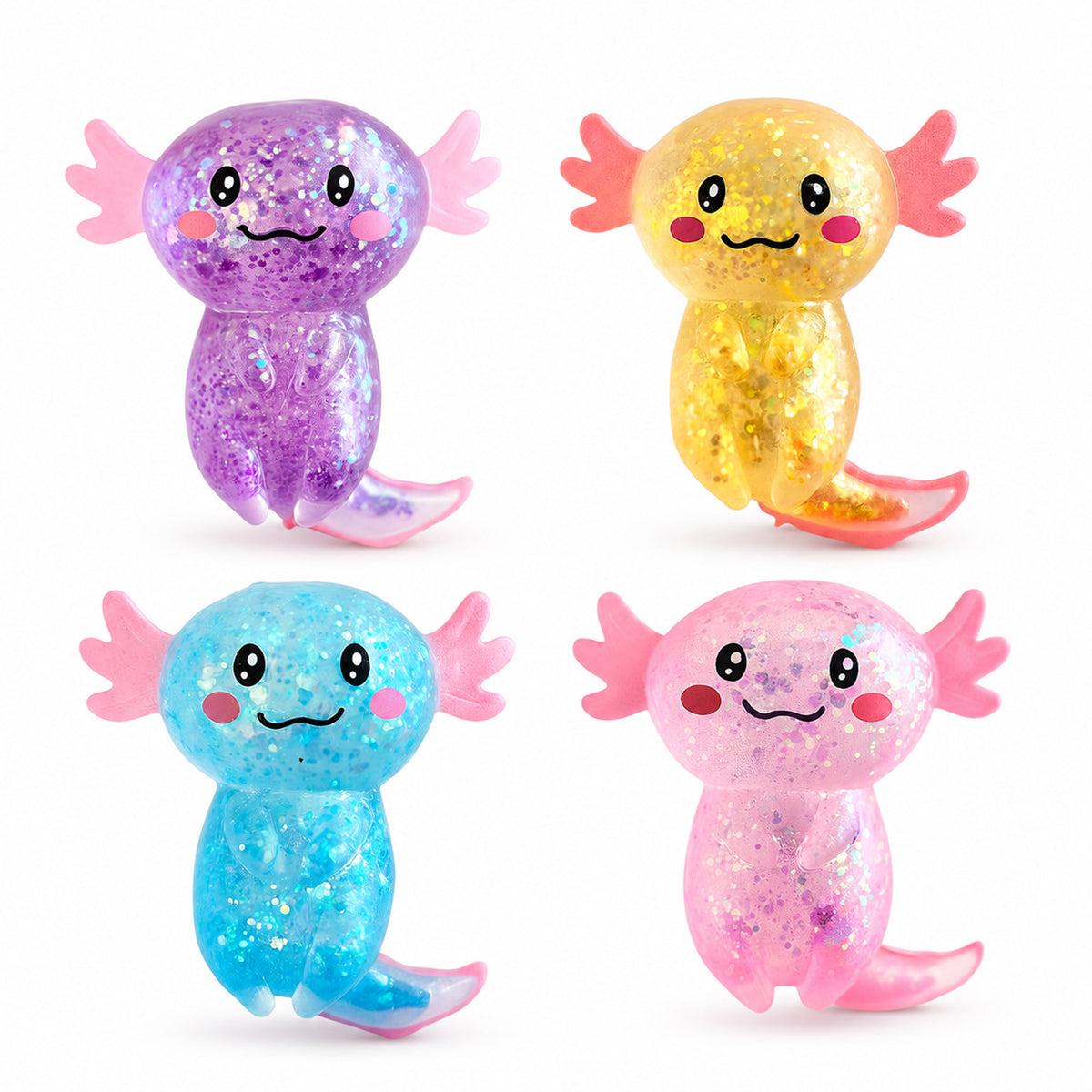 Sparkly Axolotl Glitter Squishy Toy