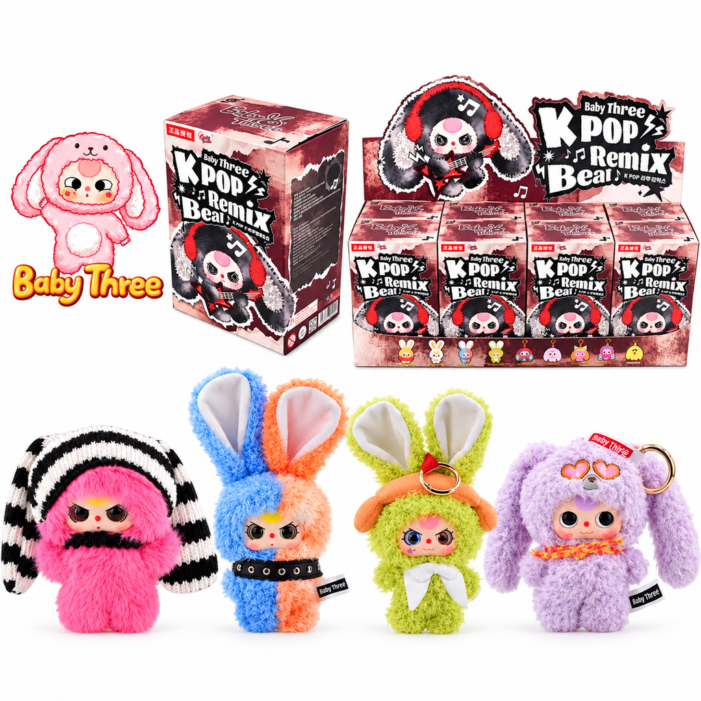 Baby Three K-Pop Remix Beat Plush Blind Box – Mystery Keychain